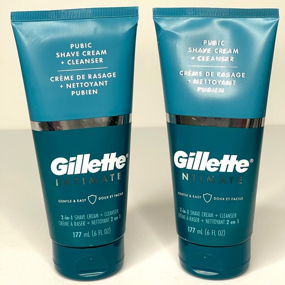2 Gillette Intimate 2 in 1 Pubic Shave Cream & Cleanser 6 Fl Oz Each - Picture 1 of 6